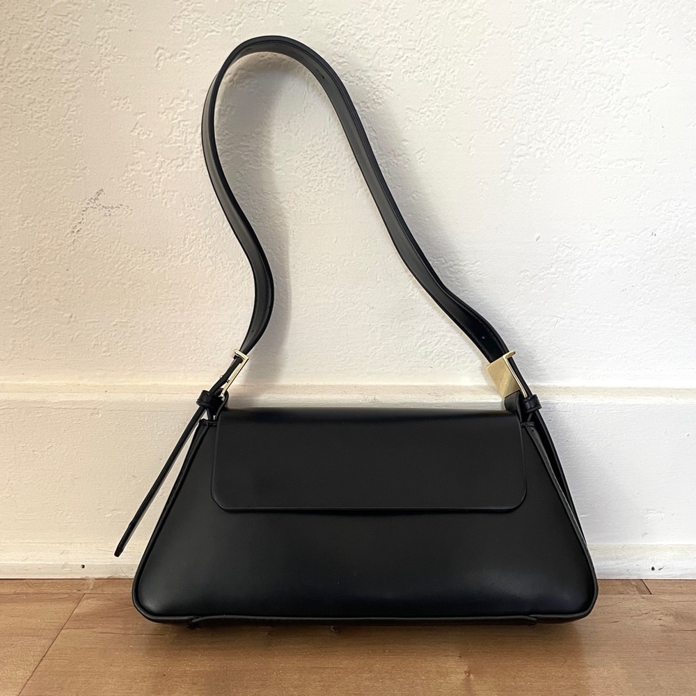 Black and Gold Faux Leather Zara Bag